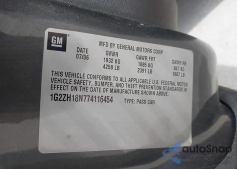 2007 Pontiac G6 Gt from USA, damaged, VIN 1G2ZH18N774116454